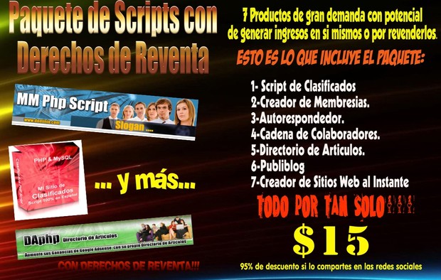 Pack Scripts con derechos de Reventa