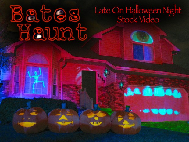 Late On Halloween Night Singing Pumpkins BatesHaunt HD Stock Video