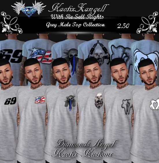 Grey Male Top Collection w/Re Sell Rights