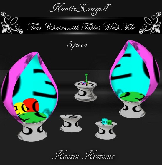 Tear Chairs with Tables Mesh File
