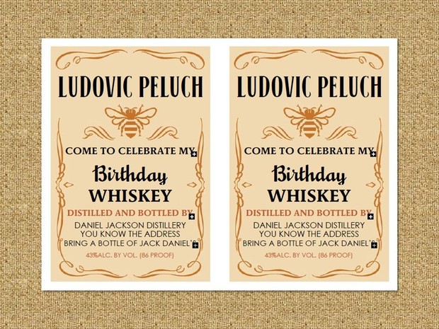 Invitación Jack Daniels honey, paga con paypal, descarga inmediata. / Party Invitation pdf editable