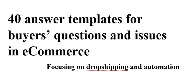 Customer Service Templates - Dropshipping, eBay, eCommerce - english new