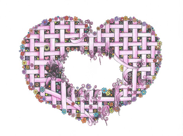 Tattered Heart Coloring Page
