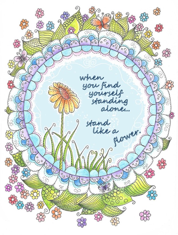 Stand Like a Flower Coloring Page