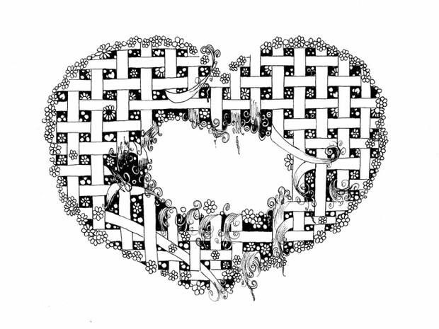 Tattered Heart Coloring Page