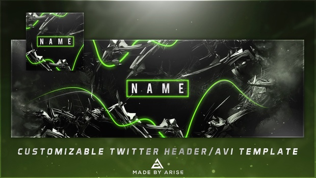 Free Abstract Twitter Header/AVI Template PSD! (Customizable Color and Text!)
