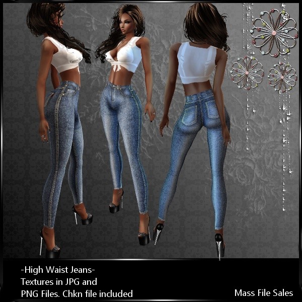 IMVU Textures High Waist Jeans Light