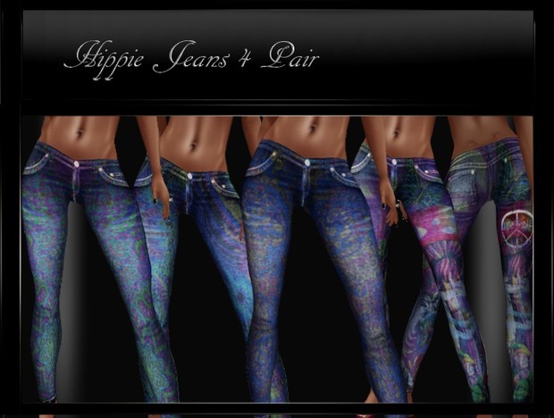 IMVU Clothing HippieJeans 4 pair