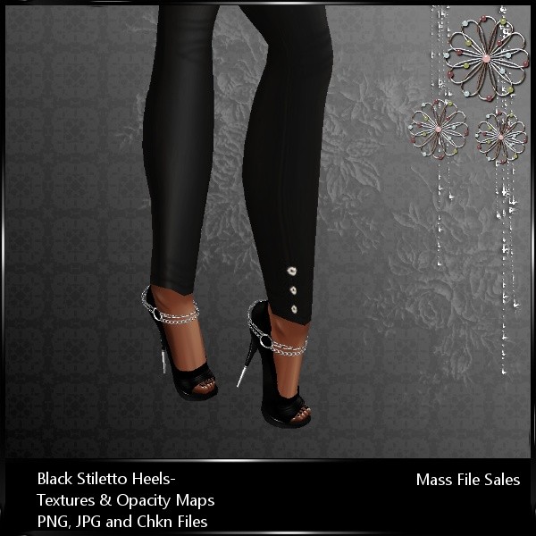 IMVU Textures Black Stiletto Heels