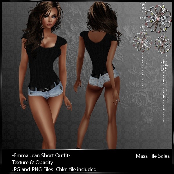 IMVU Textures Emma Jean Shorts AP Outfit