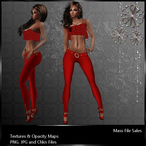 IMVU Textures Red Heart Halter Top
