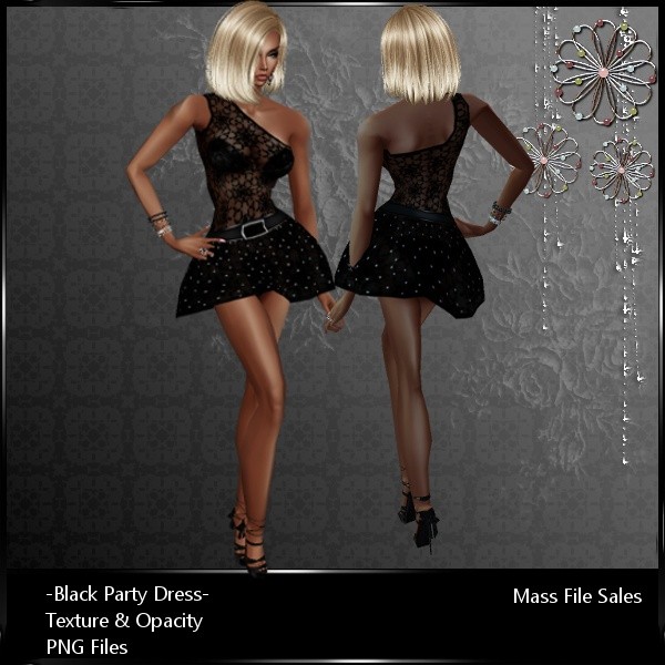 IMVU Clothing Black Party Dress