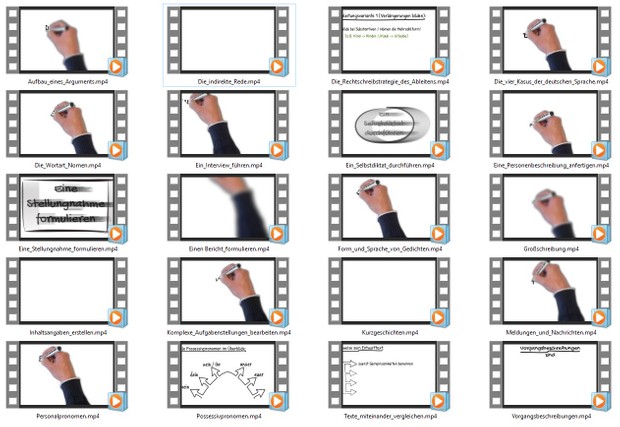 20 Lernvideos von deutschfoerdern.de (ohne Branding)