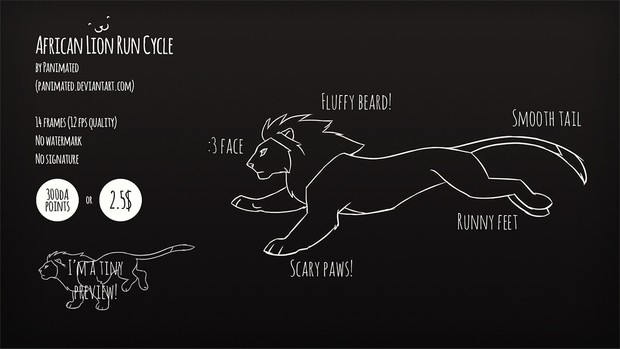 Lion Run Cycle Template