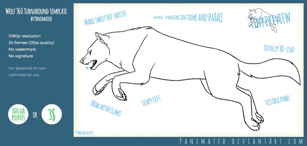 Wolf Turnaround Animation Template