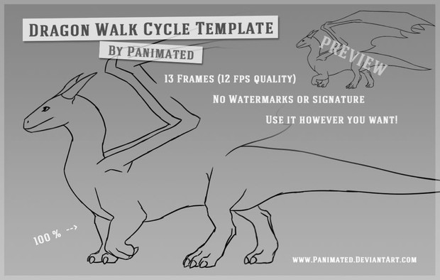 Dragon Walk Cycle Template