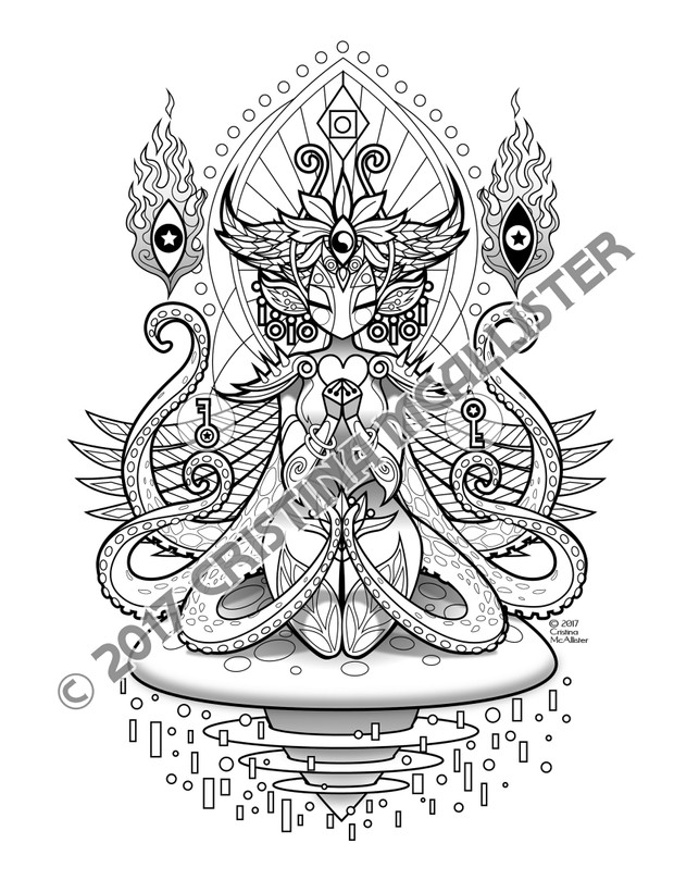 Espiritus Coloring Book, Book 2, by Cristina McAllister
