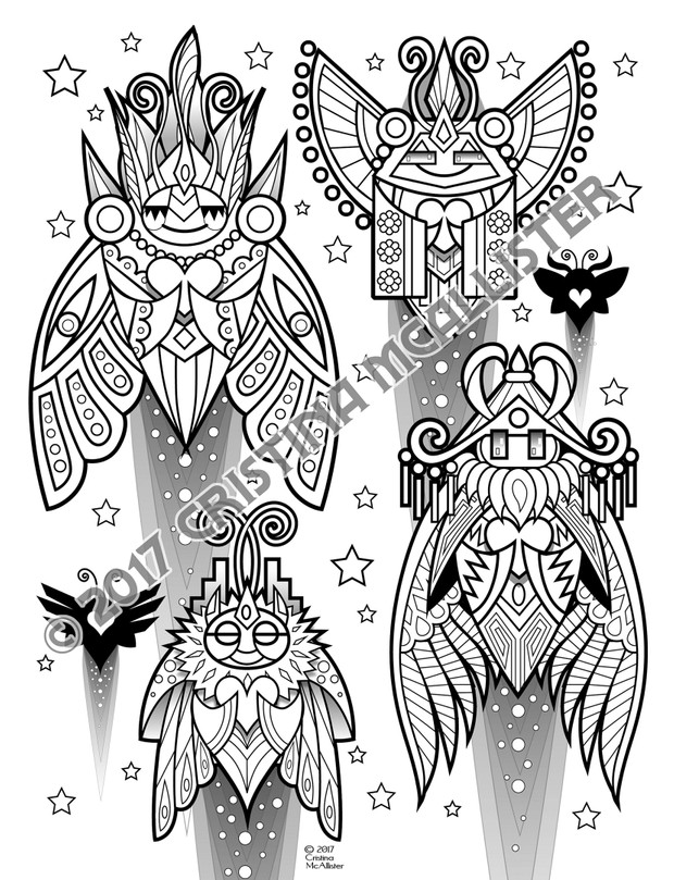 Espiritus Coloring Book, Book 2, by Cristina McAllister