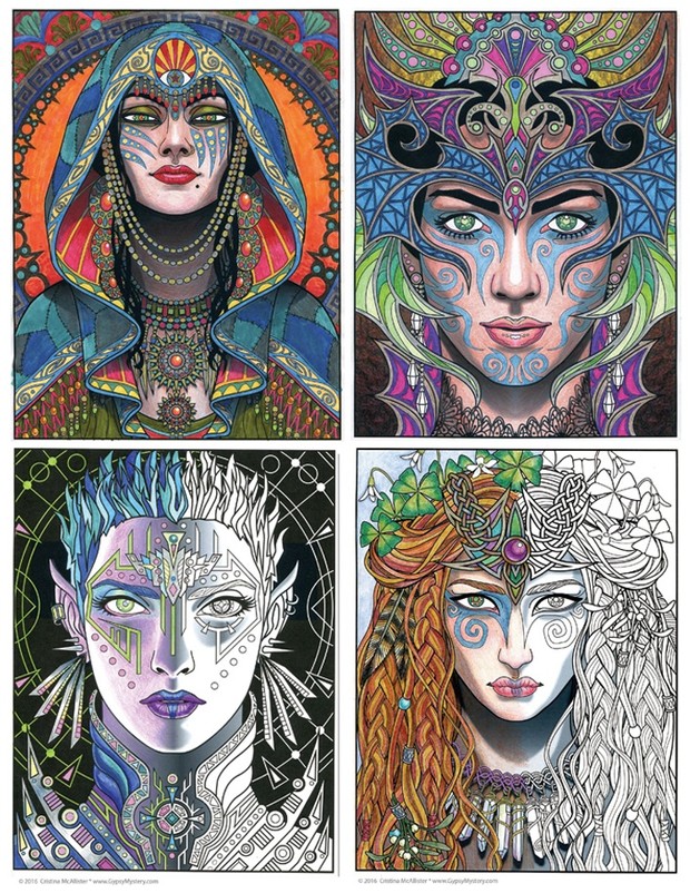 Magical Beauties Book 1 - 24 Print-You-Own Coloring Pages