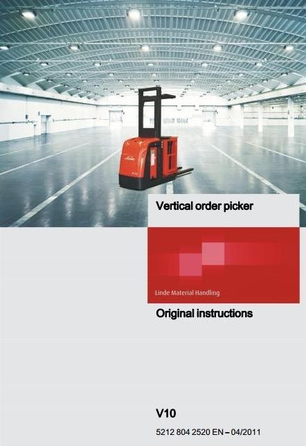 Linde Order Picker Type 5212: V10 Operating Instructions (User Manual)