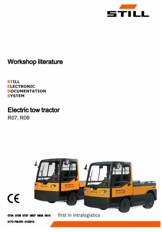 Still Electric tow tracto : R0734, R0736, R0737, R0807, R0809, R0810 Workshop Service Manual