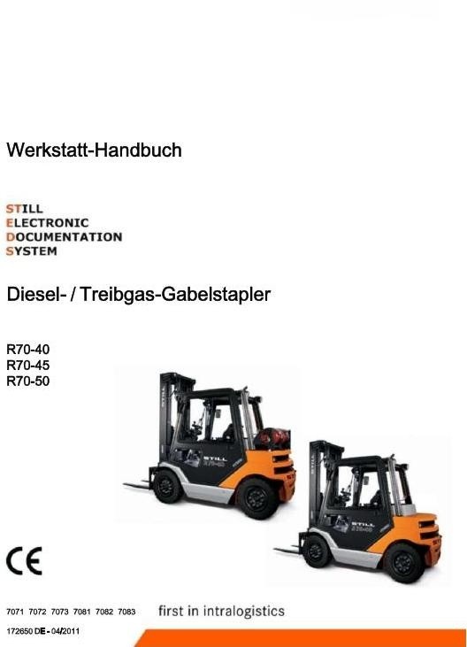 Still Fork Truck R70-40, R70-45, R70-50 Series: R7071-R7073, R7081-R7083 Workshop Manual