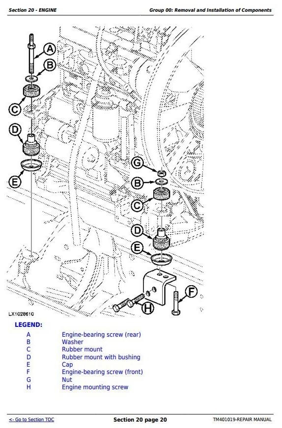John Deere 6225, 6325, 6425, 6525 European Tractors Service Repair Manual (TM401019)