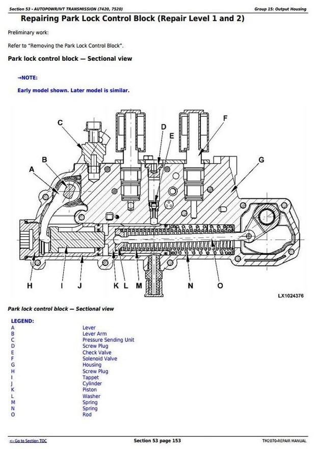 John Deere 7220, 7320, 7420, 7420 Hi-Crop;7520 2-Wheel Drive Tractors Service Repair Manual (TM2070)