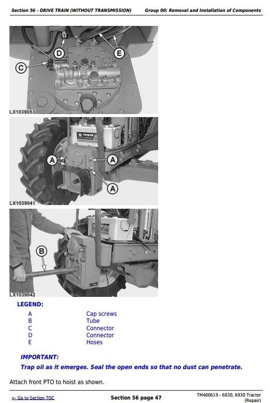 John Deere 6830, 6930 European Tractors Service Repair Manual (TM400619)