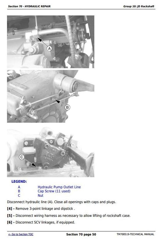 John Deere 5-750, 5-754, 5-800, 5-804, 5-850, 5-854, 5-900, 5-950 Tractors Repair Manual (TM700519)