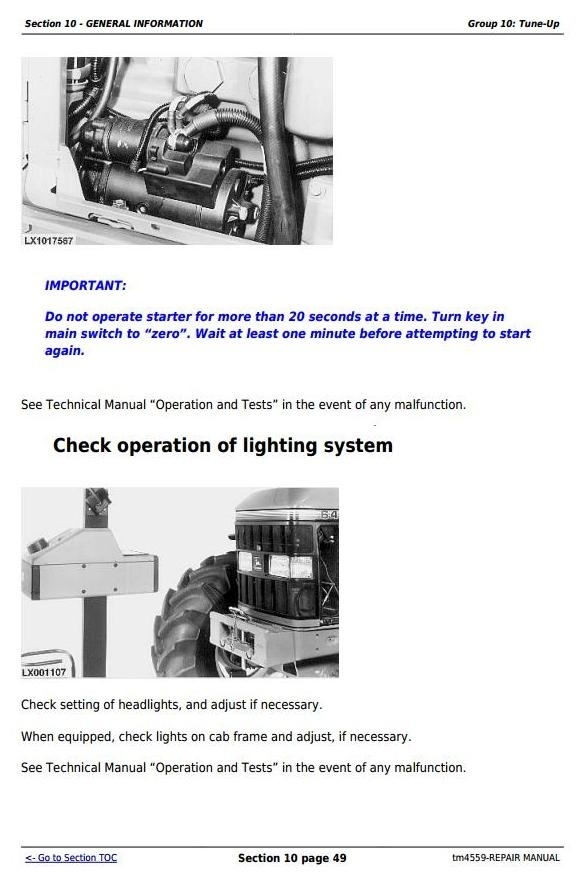 John Deere 6010, 6110, 6210, 6310, 6410, 6510, 6610 (SE) Tractors Repair Service Manual (tm4559)