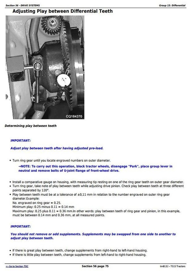 John Deere 7515 2WD or MFWD Tractors Service Repair Technical Manual (tm8132)