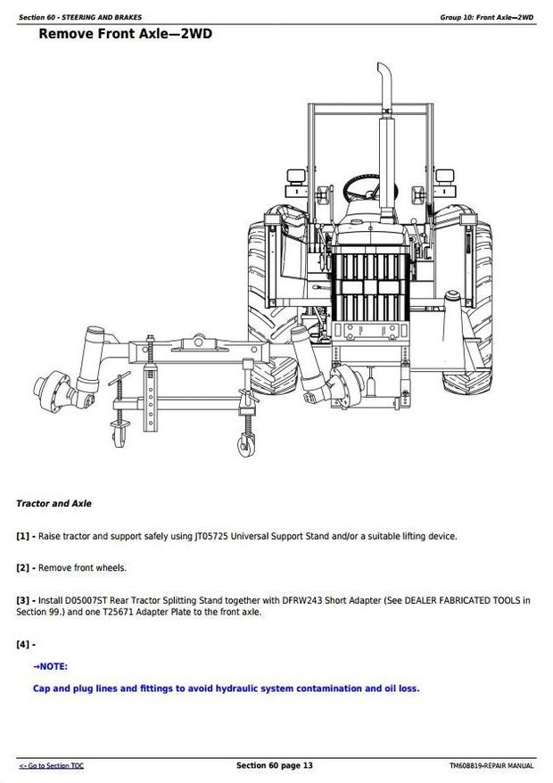 John Deere 6100D, 6110D, 6115D, 6125D & 6130D Tractors Service Repair Manual (TM608819)