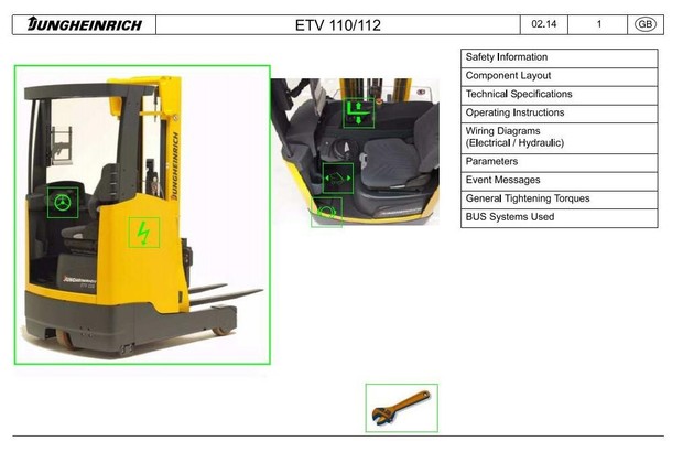 Jungheinrich Electric Reach Truck ETV110, ETV112 (from 07.2014) Workshop Service Manual
