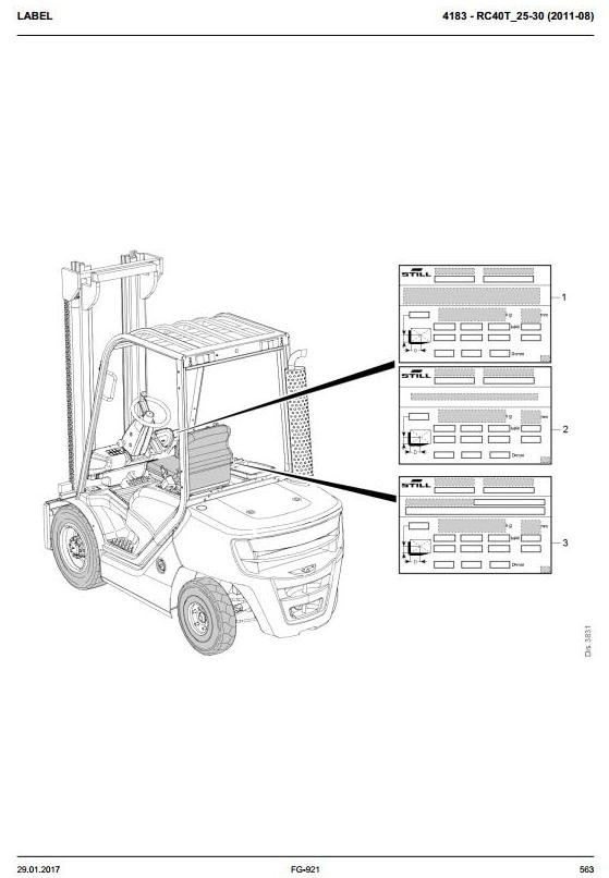 Still LPG Lift Truck Type RC40-25T, RC40-30T: 4034, 4035 Spare Parts Manual, Catalogue