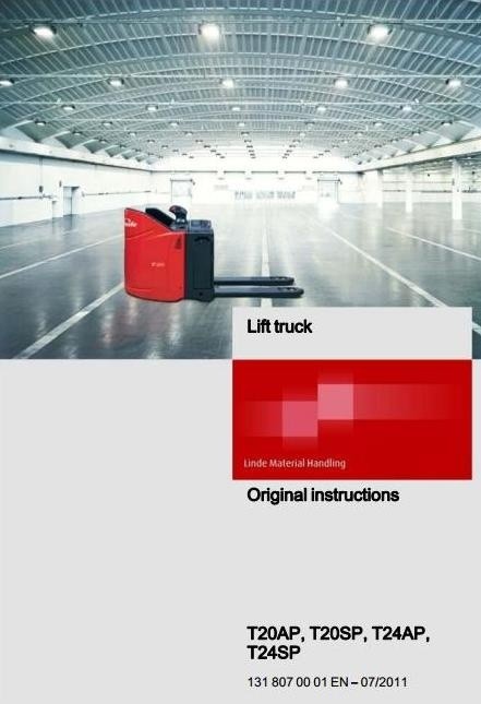 Linde Pallet Truck Type 131: T20AP, T20SP, T24AP, T24SP Operating Instructions (User Manual)