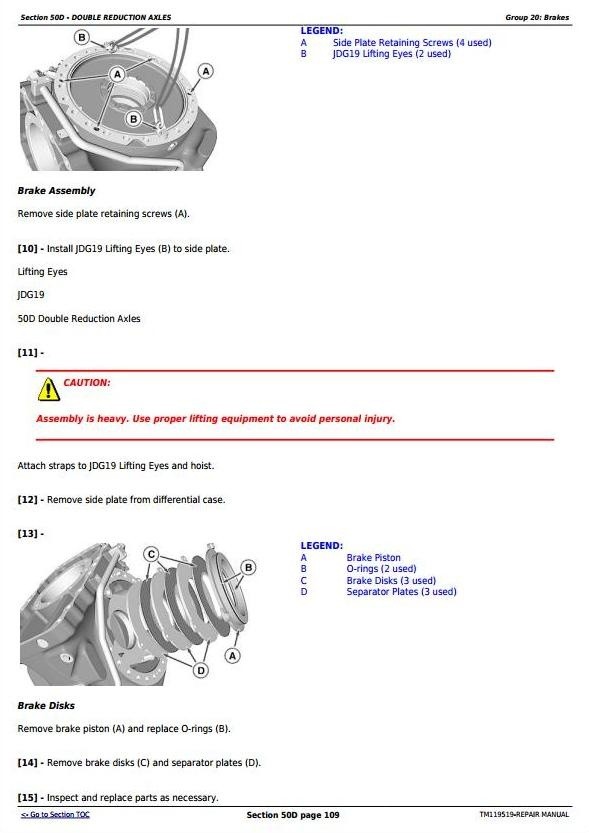 John Deere 9370R,9420R,9470R,9520R,9570R,9620R,9470RX,9520RX,9570RX,9620RX Tractors Repair(TM119519)