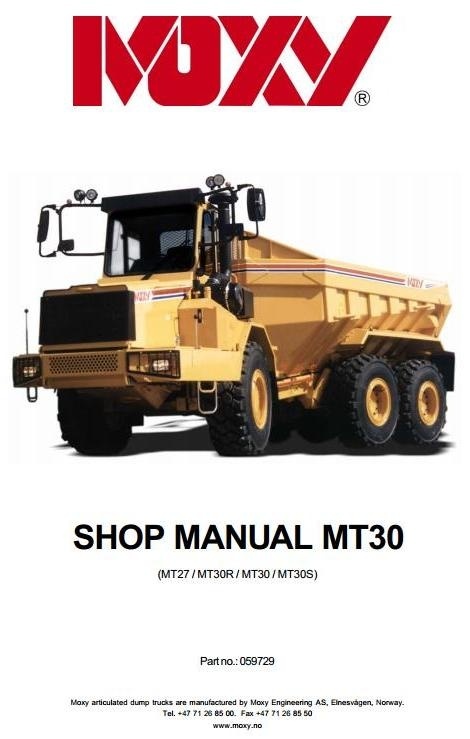 Doosan Articulated Dump Truck Moxy MT30, MT30S Workshop Service Manual