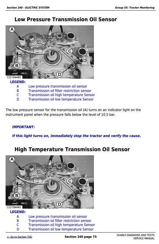 John Deere 6405 and 6605 Tractors Diagnosis and Tests Service Manual (tm4867)