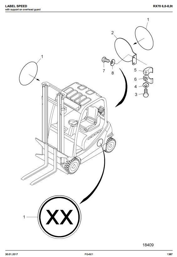 Still Diesel Forklift Truck RX70-60, RX70-70, RX70-80: 7341, 7342, 7343, 7344 Parts Manual