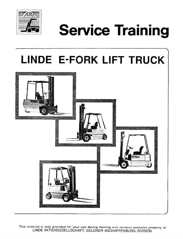 Linde Type 322, 323, 324: E10, E12, E14, E15, E15S, E16, E16S, E20, E25, E30 Workshop Service Manual