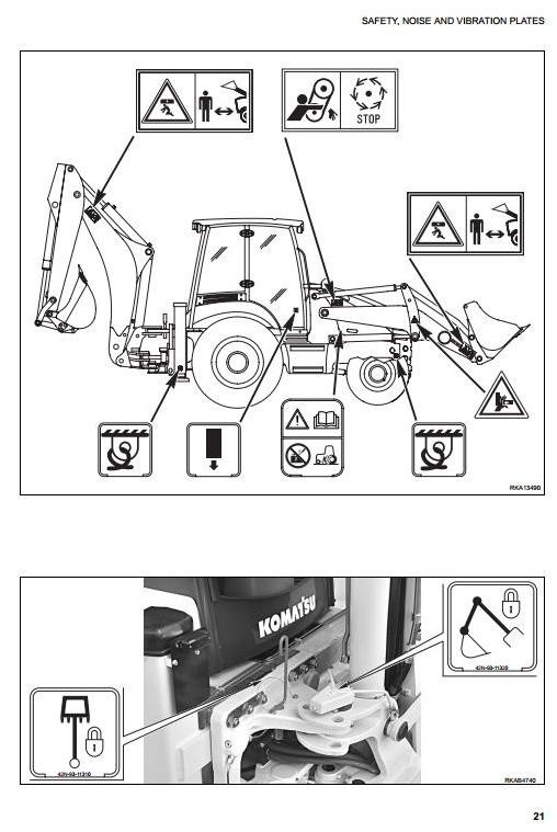 Komatsu Backhoe Loader WB93R-5 sn: F50003 and up Operating and Maintenance Instructions