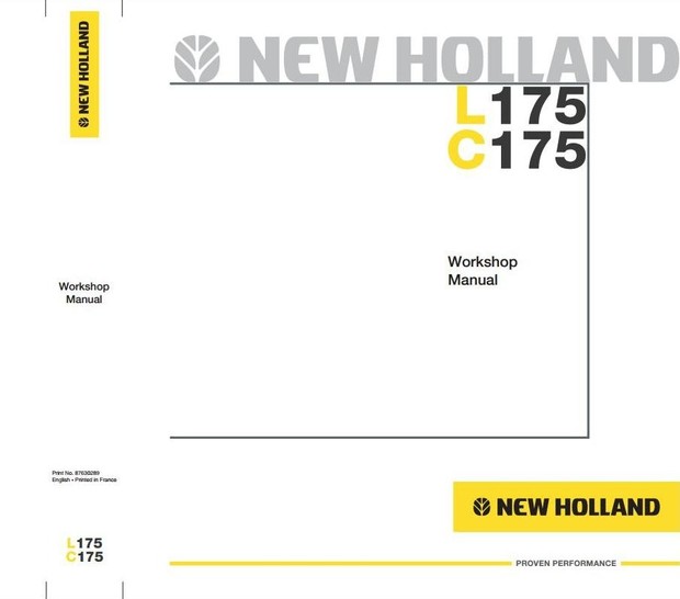 New Holland Skid Steer Loader C175, L175 Workshop Service Manual