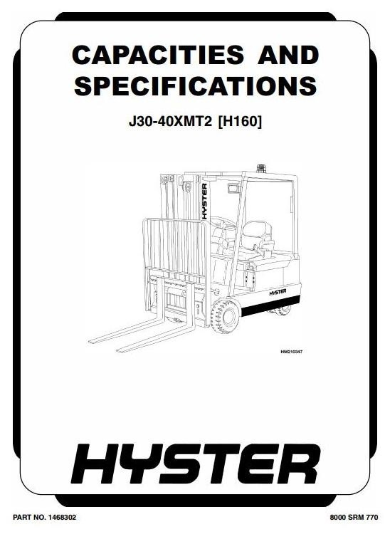 Hyster Forklift Truck Type H160: J30XMT2, J35XMT2, J40XMT2 Workshop Manual