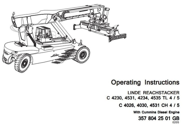 Linde Truck Type 357-02, 357-03: C4026, C4030, C4230, C4234, C4531, C4535 User Manual