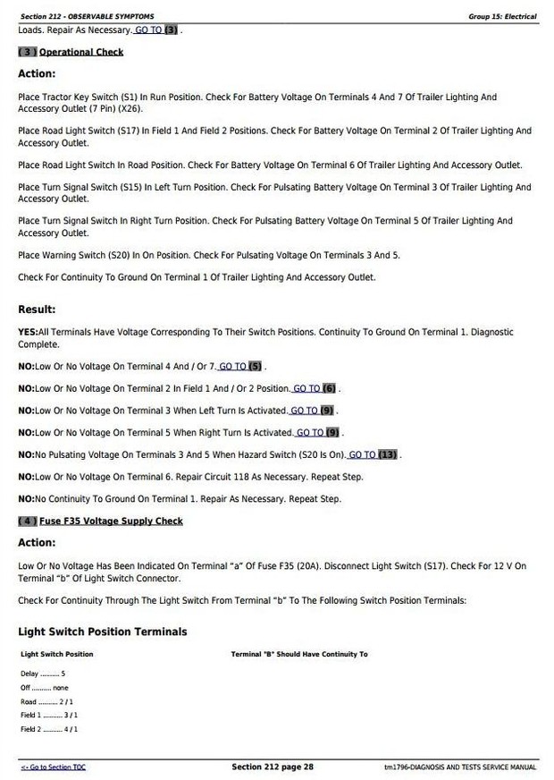 John Deere 8110, 8201, 8310 and 8410 2WD or MFWD Tractors Diagnosis Service Manual (tm1796)