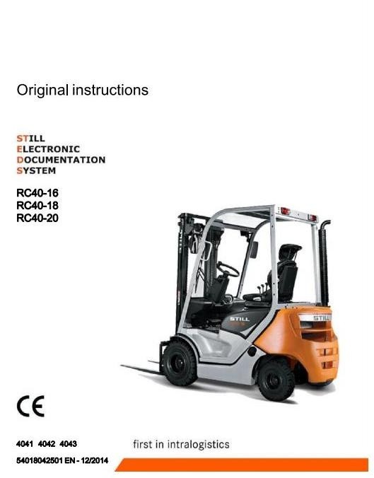 Still Diesel Forklift Truck RC40-16, RC40-18, RC40-20: R4041, R4042, R4043 Operating Instructions