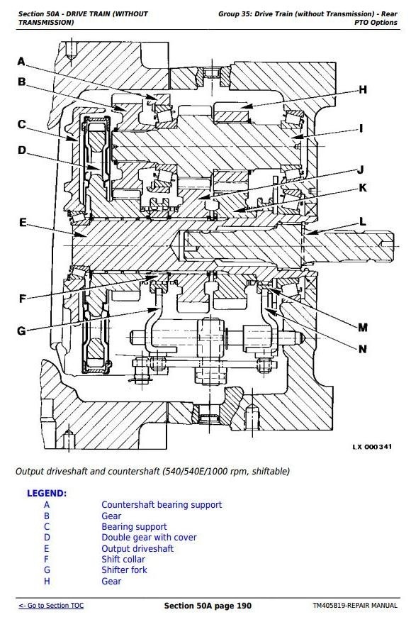 John Deere 6105M, 6115M, 6125M, 6130M, 6140M (European Edition) Tractors Repair Manual (TM405819)