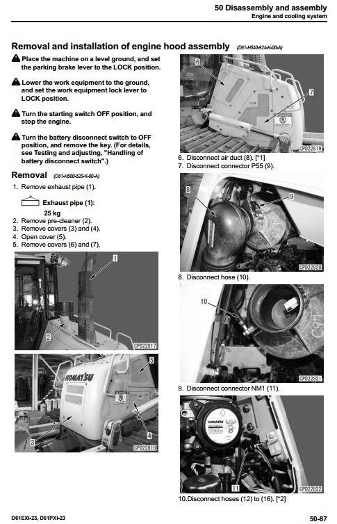 Komatsu Crawler Dozers D61EXi-23 sn:30324 and up, D61PXi-23 sn:30324 and up Service Manual