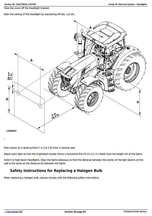 John Deere 6110R, 6120R, 6130R and 6135R (Final Tier 4) Tractors Service Repair Manual (TM406819)